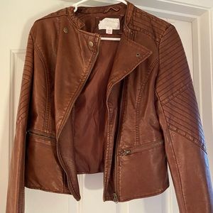 Brown leather jacket